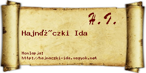 Hajnáczki Ida névjegykártya