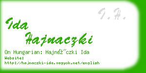 ida hajnaczki business card